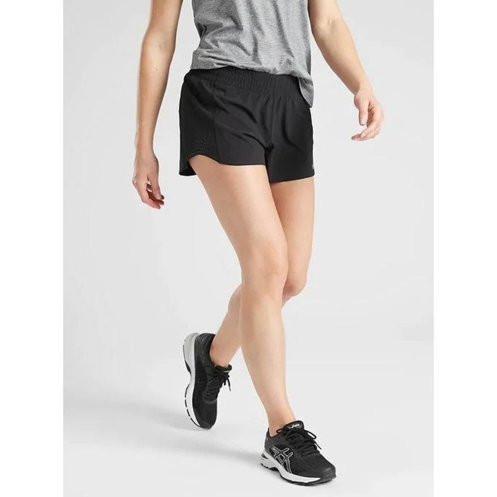 NWT Athleta Hustle 3" Running Shorts Womens 2X New‎ Black Activewear Workout
